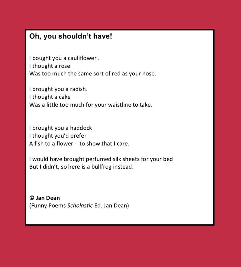 A Rainbow of Poems – Oh, You Shouldn't Have by Jan Dean – Poetry Roundabout